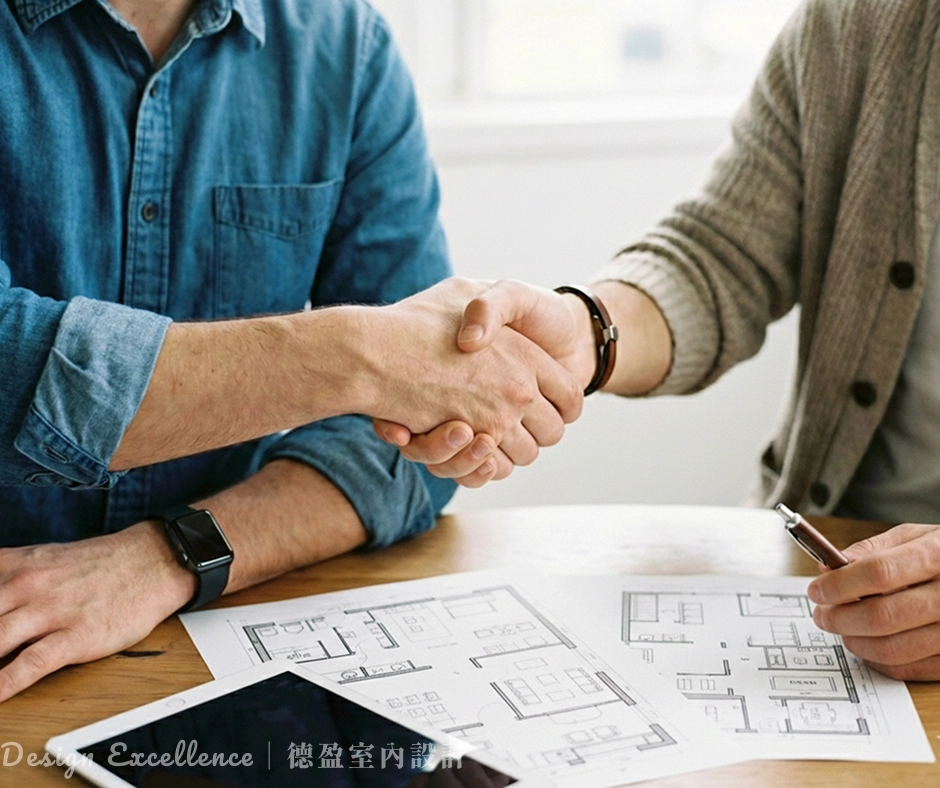 德盈簽定專業工程合約，含全程監工與五金保固，給予屋主最安心的保障。