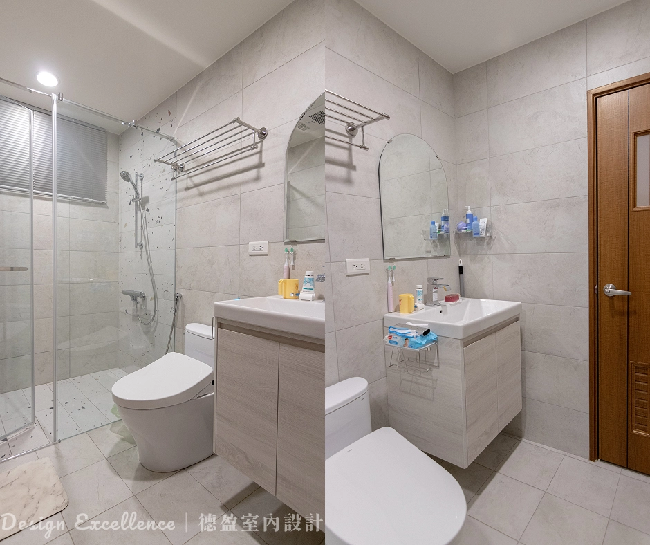 發泡板純塑膠不喝水,比系統板更耐受潮、不變形,德盈浴室櫃首選。