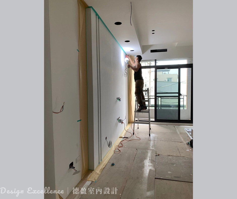 2F 臥室造型電視牆施工