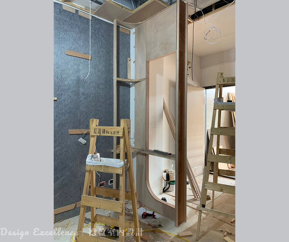 玄關造型 L 型隔屏施工