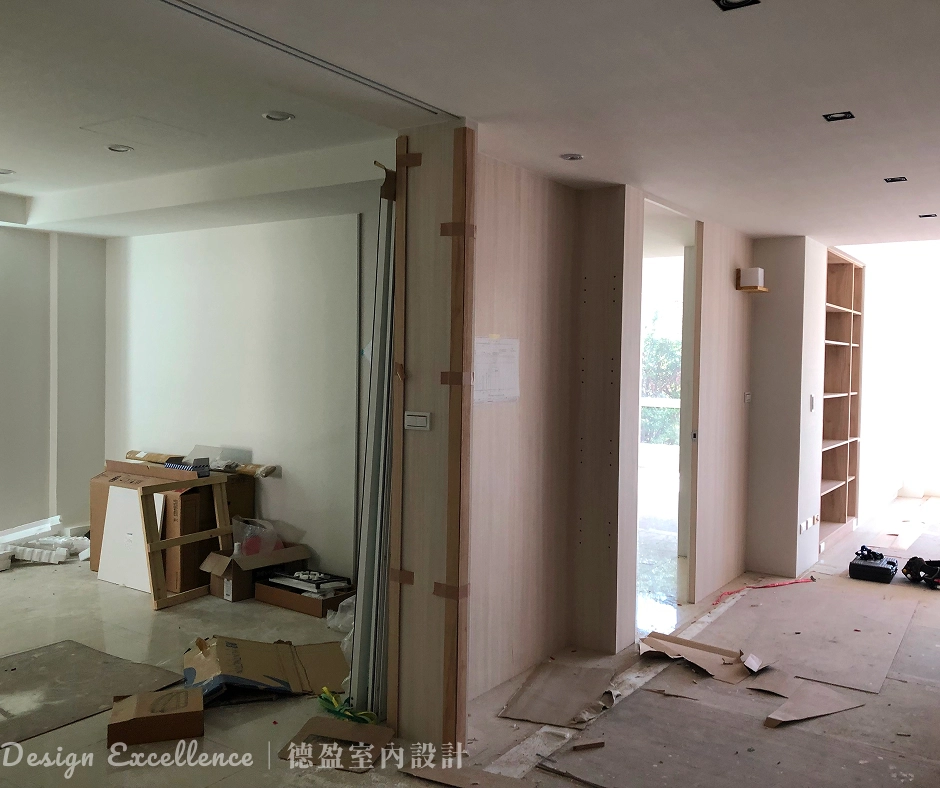 走廊開放展示櫃施工